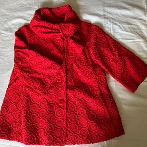 Anthropologie Tabitha Eyelet Swing Coat